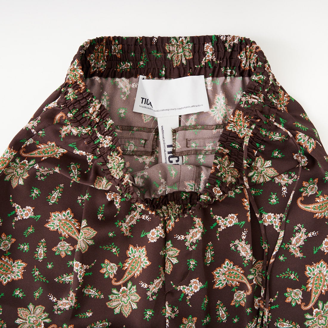 TICCA [ティッカ] ペイズリープリントパンツ [TBFS-092] BROWN
