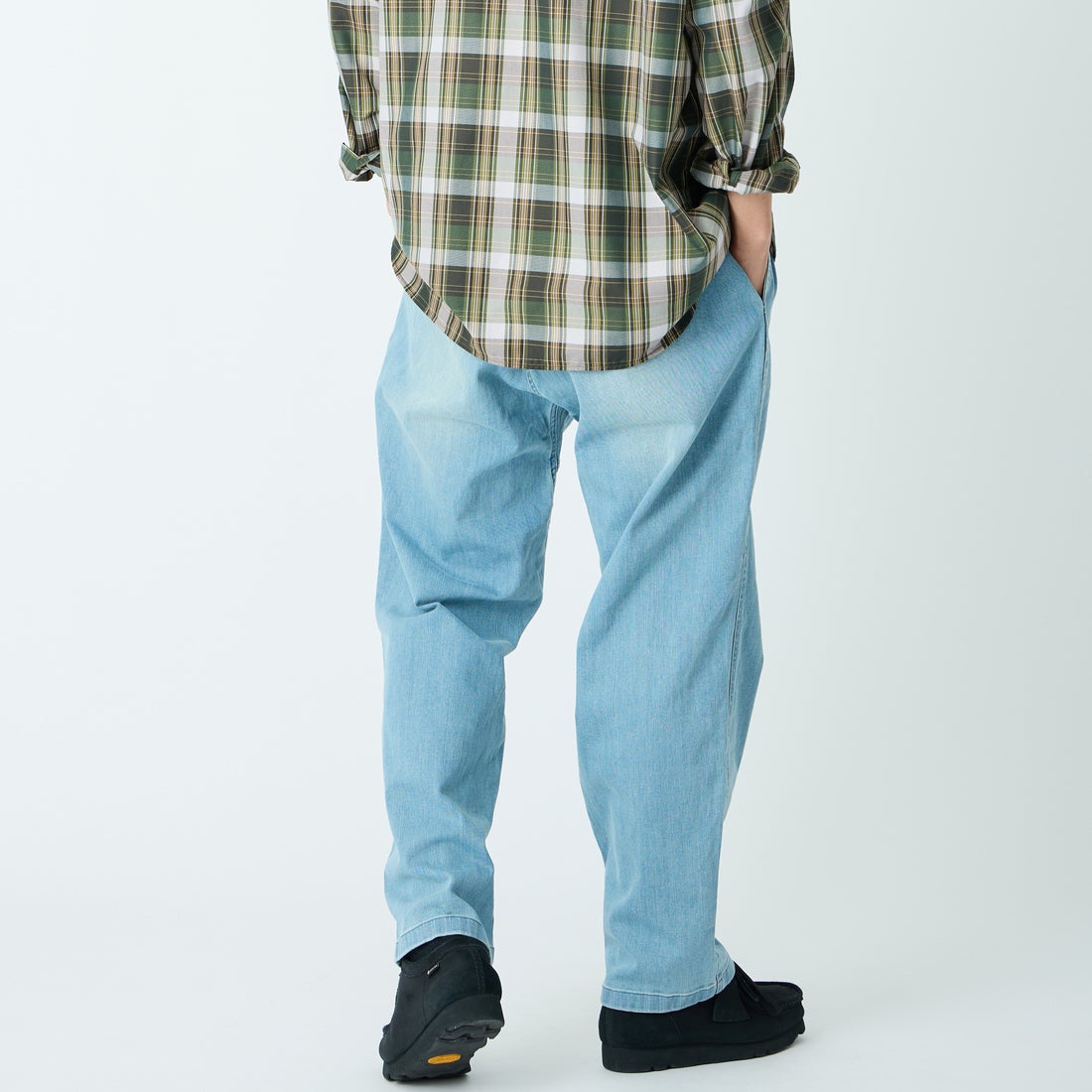 GRAMiCCi [グラミチ] 別注 ストレッチデニム エブリデイパンツ [GUP6-S2014-JF] MEDIUM USE &&モデル身長：179cm 着用サイズ：XL&&