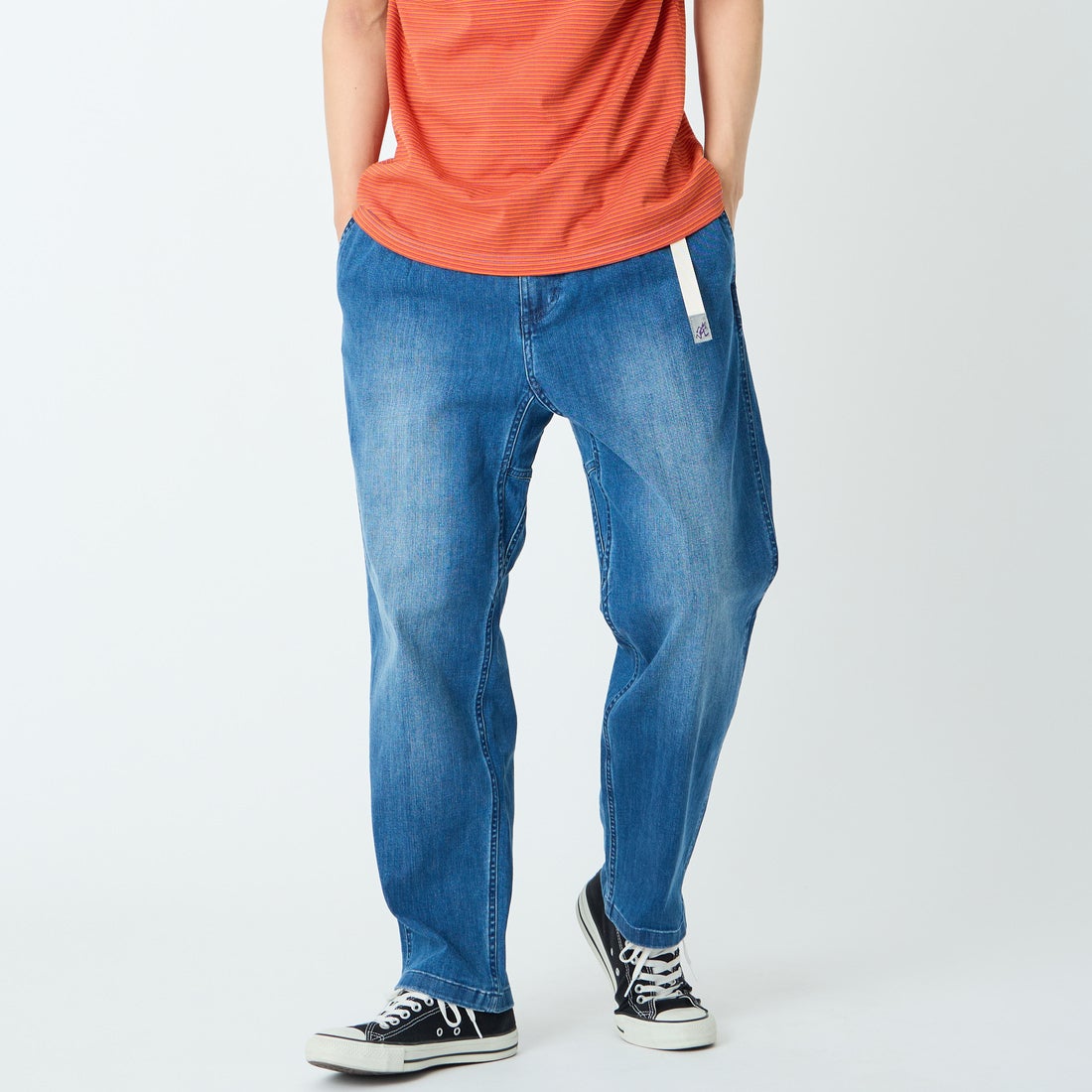 GRAMiCCi [グラミチ] 別注 ストレッチデニム エブリデイパンツ [GUP6-S2014-JF] DARK USED &&モデル身長：179cm 着用サイズ：L&&