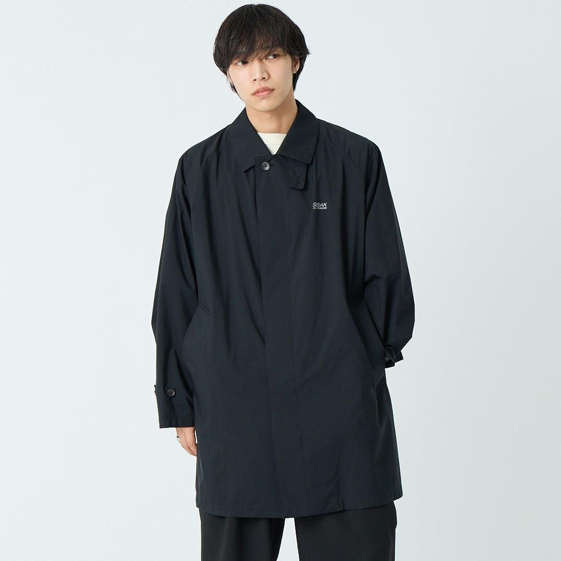 SEDAN ALL-PURPOSE [セダン オールパーパス] バルカラーオールパーパスコート [SD26S-JK02] BLACK &&モデル身長：179cm 着用サイズ：L&&