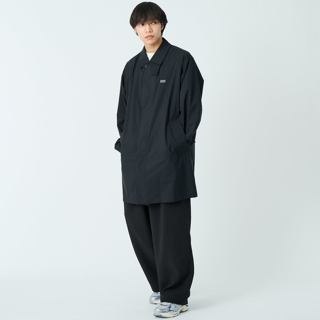 SEDAN ALL-PURPOSE [セダン オールパーパス] バルカラーオールパーパスコート [SD26S-JK02] BLACK &&モデル身長：179cm 着用サイズ：L&&