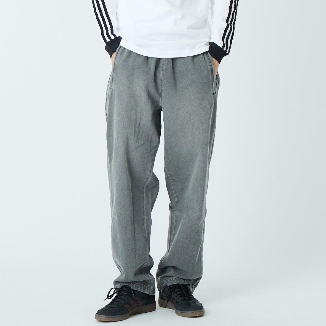 adidas Originals [アディダス オリジナルス] ルーズデニムトラックパンツ [CU325] JW5920 &&モデル身長：179cm 着用サイズ：L&&