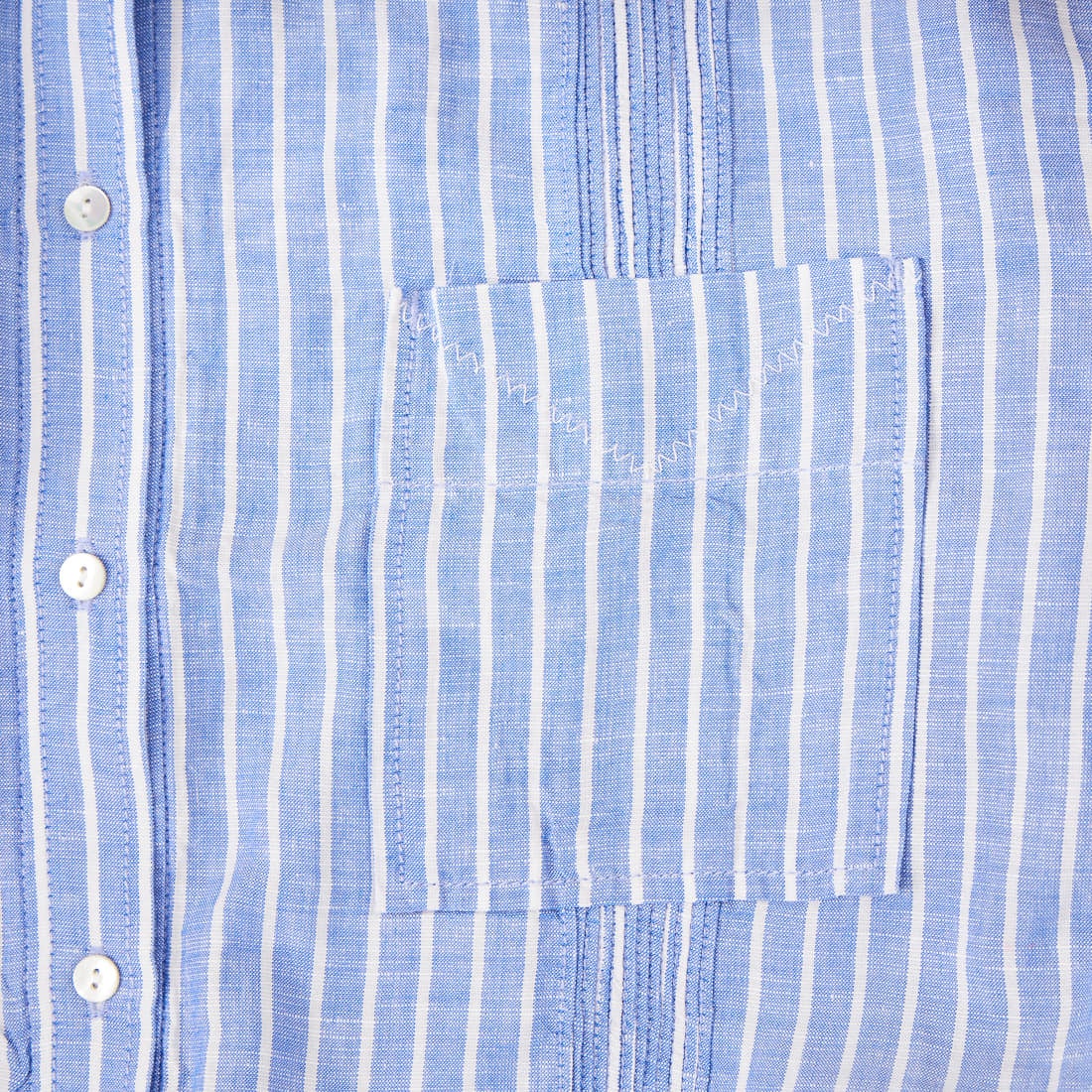 tumugu: [ツムグ] テンセルリネンストライプ チュニックシャツ [TB26102-B] 75 BLUE