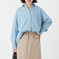 L/BLUE&&モデル身長：162cm 着用サイズ：F&&