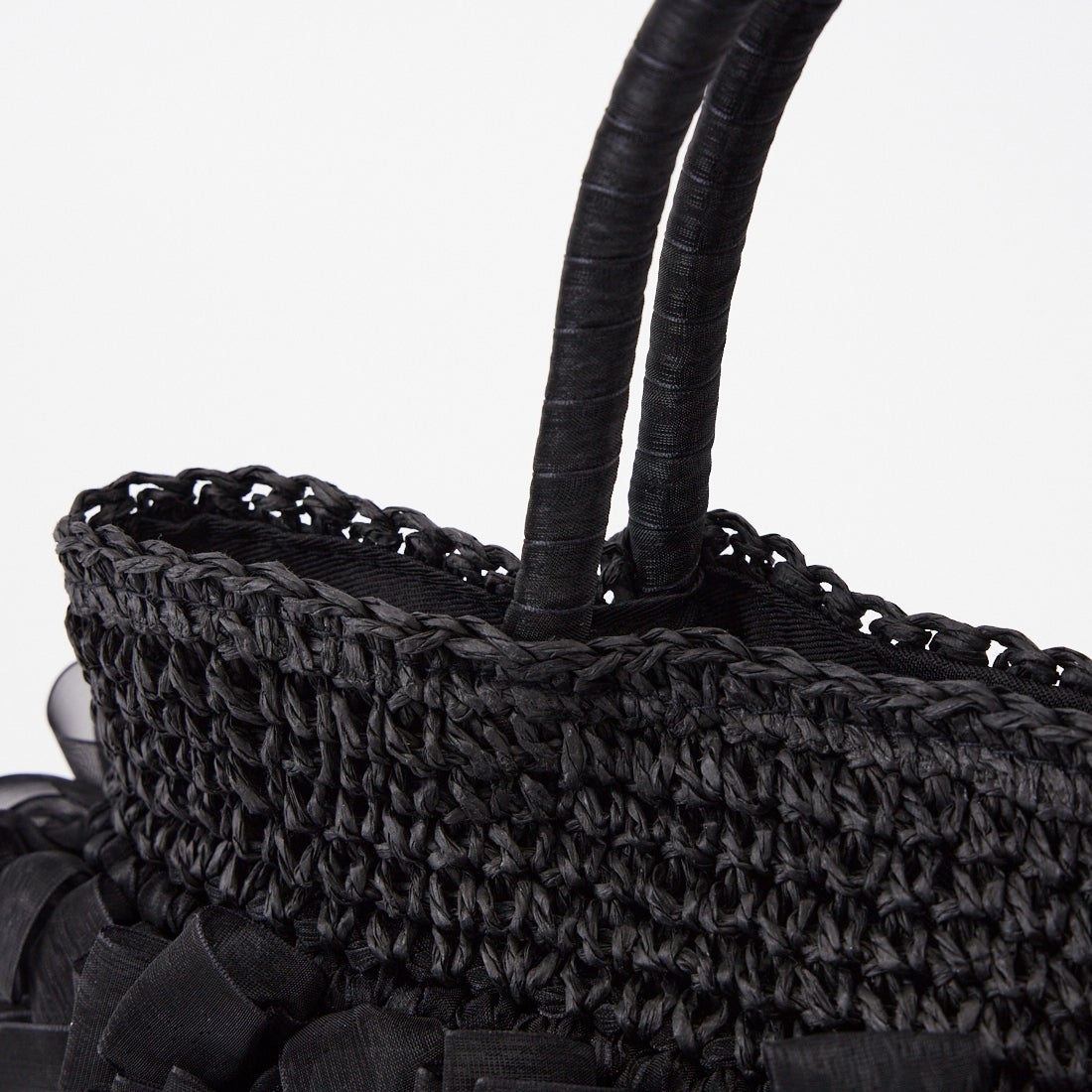 CACHELLIE [カシェリエ] ペーパー×オーガンジー フリルトートバッグ [C8826] BLACK