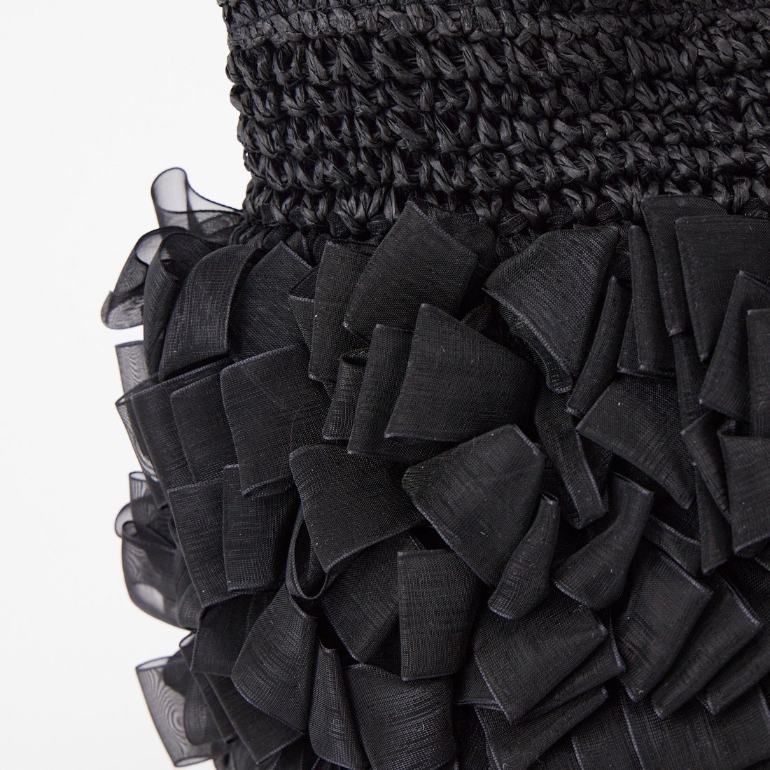 CACHELLIE [カシェリエ] ペーパー×オーガンジー フリルトートバッグ [C8826] BLACK