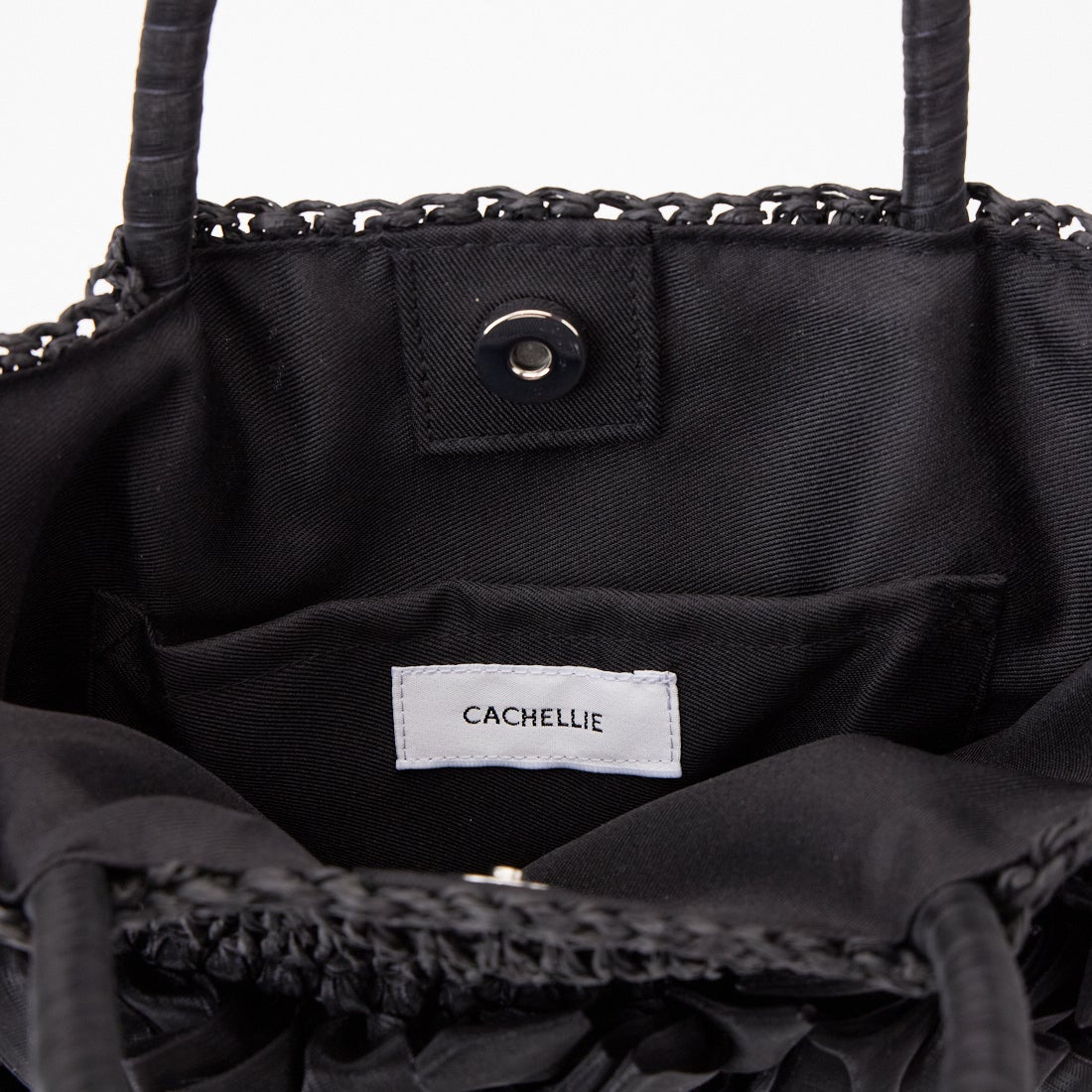 CACHELLIE [カシェリエ] ペーパー×オーガンジー フリルトートバッグ [C8826] BLACK