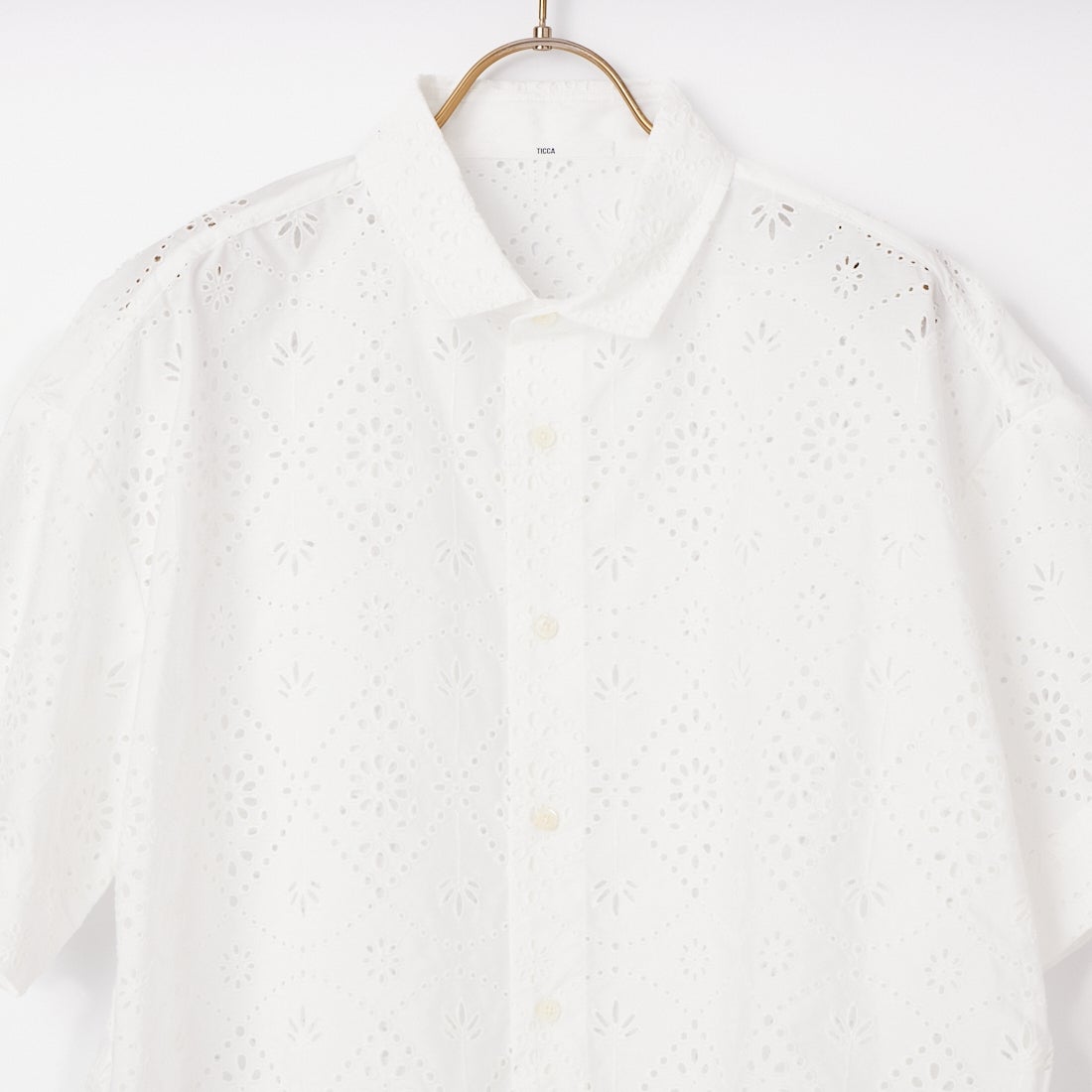TICCA [ティッカ] レース半袖シャツ [TBFS-122] WHITE