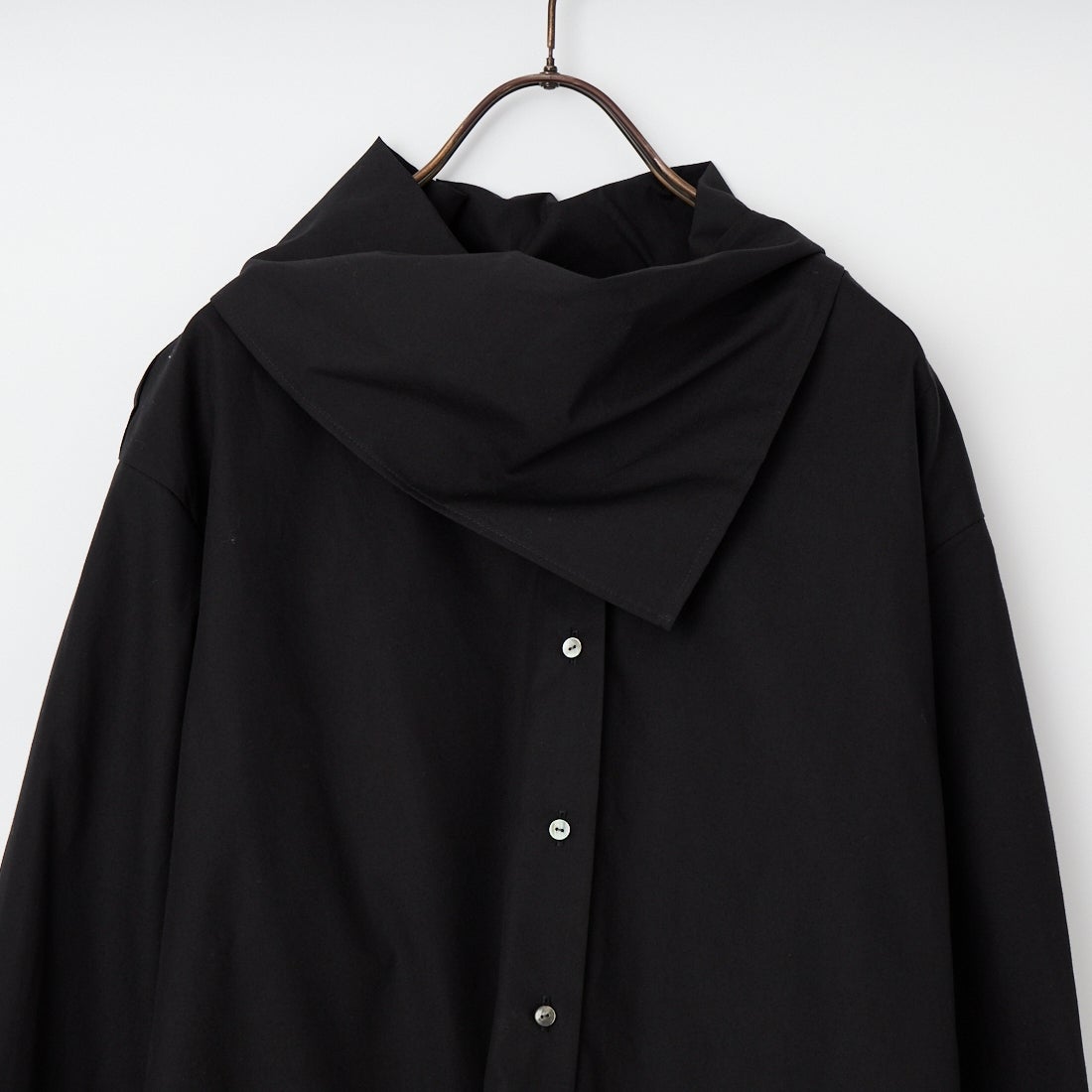 mizuiro ind [ミズイロインド] スカーフカラーシャツ [1-230148] 99 BLACK