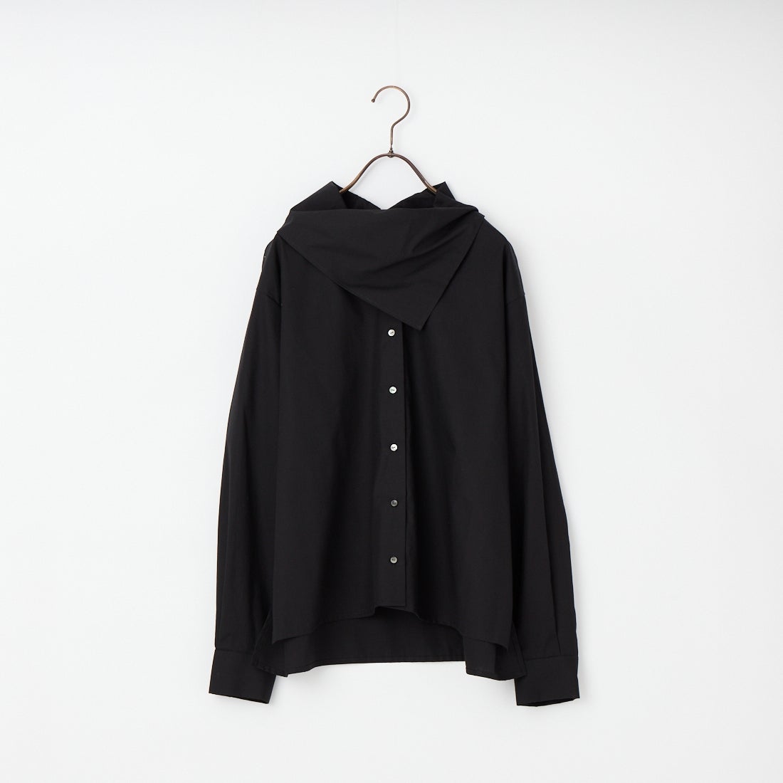mizuiro ind [ミズイロインド] スカーフカラーシャツ [1-230148] 99 BLACK