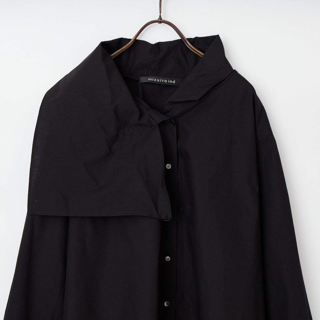 mizuiro ind [ミズイロインド] スカーフカラーシャツ [1-230148] 99 BLACK