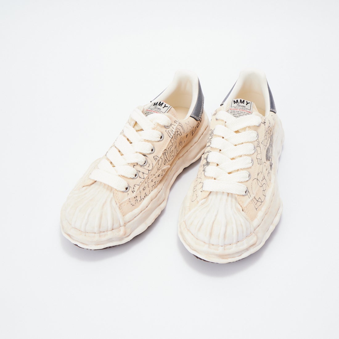 Maison MIHARA YASUHIRO [メゾン ミハラヤスヒロ] BLAKEY グラフィティプリント キャンバススニーカー [A16FW730] WHITE
