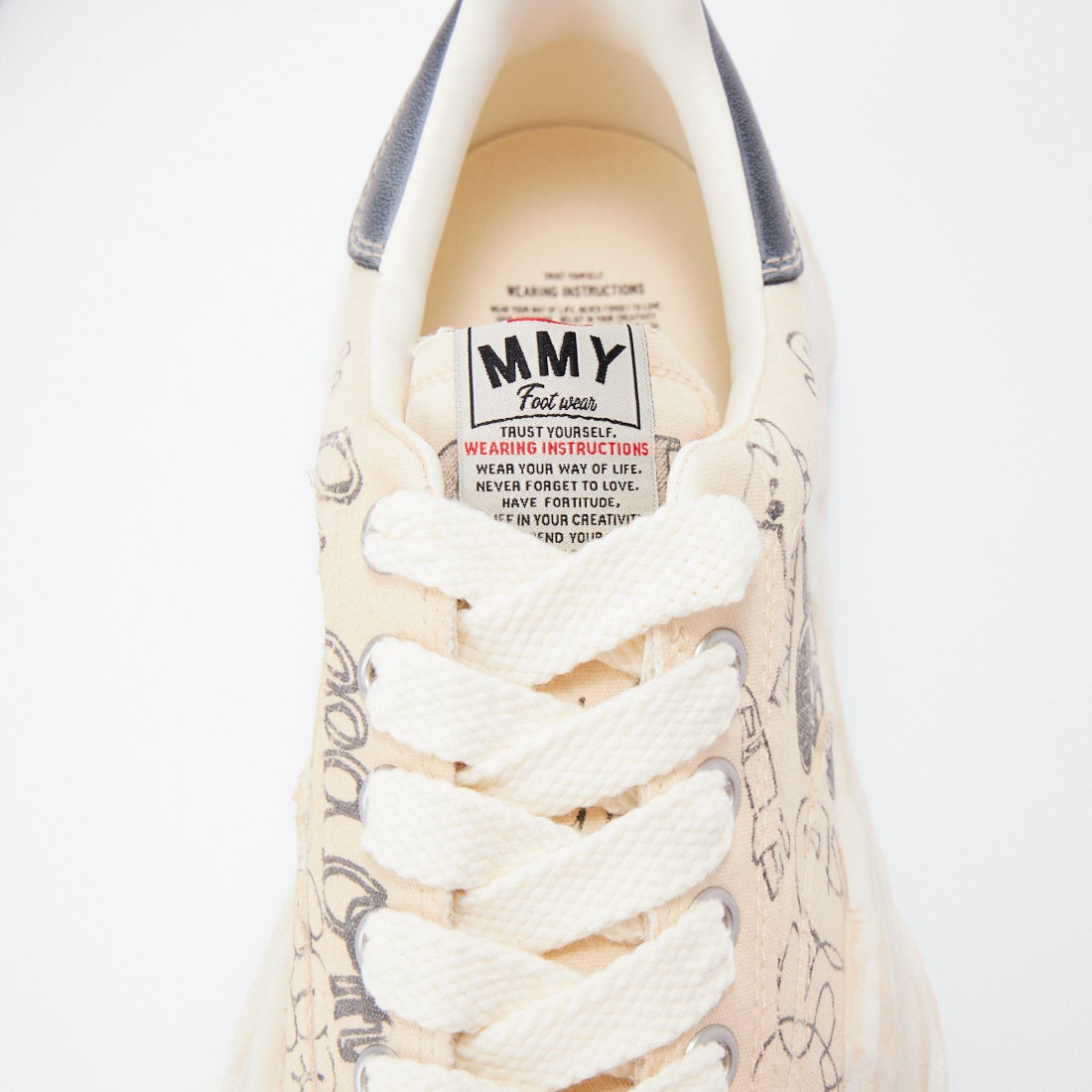 Maison MIHARA YASUHIRO [メゾン ミハラヤスヒロ] BLAKEY グラフィティプリント キャンバススニーカー [A16FW730] WHITE