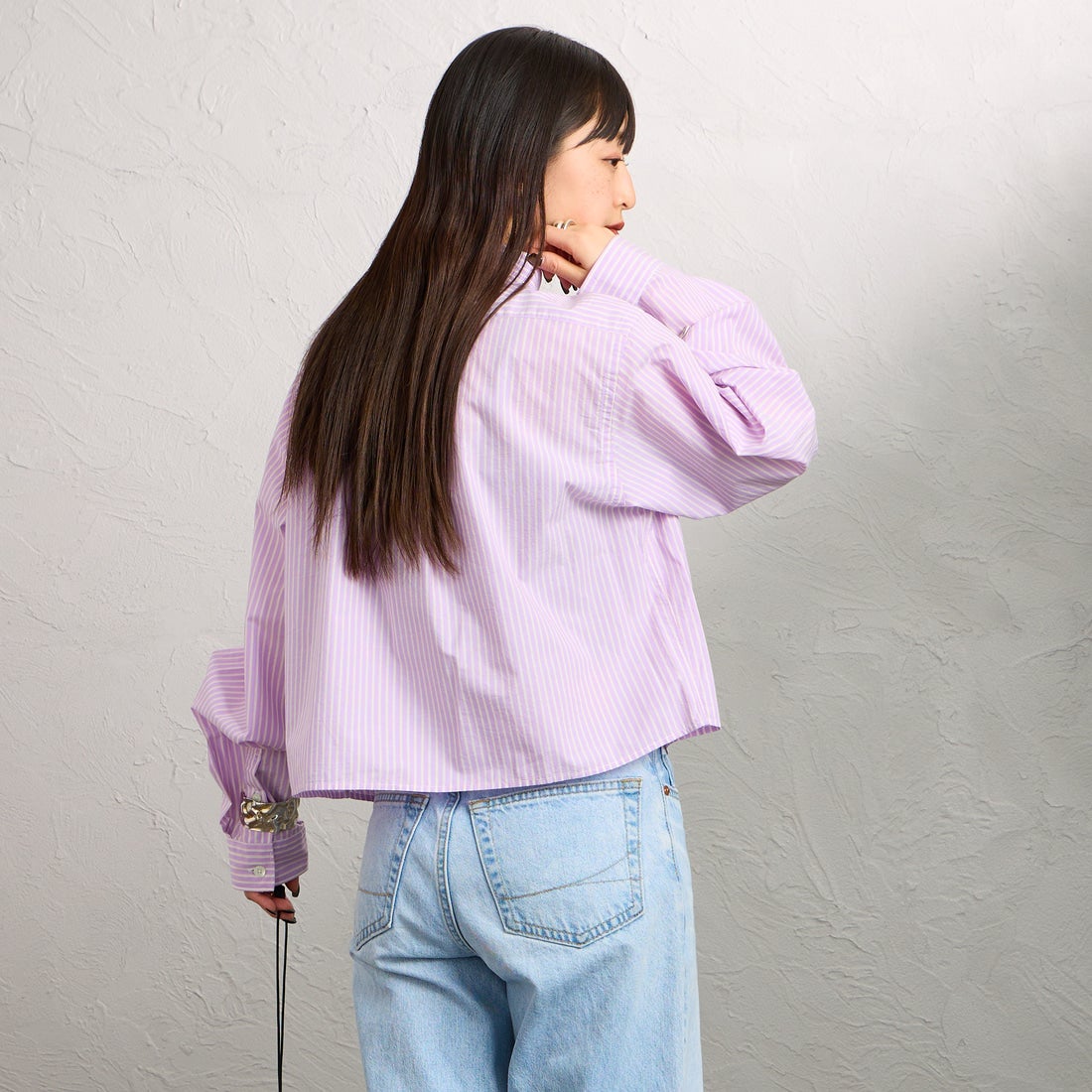 Gymphlex [ジムフレックス] ショートボタンダウンシャツ [GY-B0203TRR] PPL/YEL ST &&モデル身長：150cm 着用サイズ：12&&
