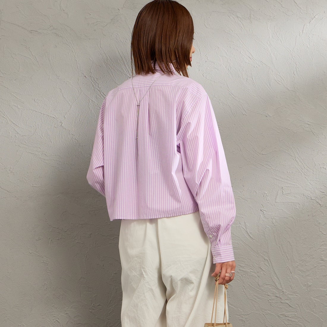 Gymphlex [ジムフレックス] ショートボタンダウンシャツ [GY-B0203TRR] PPL/YEL ST &&モデル身長：159cm 着用サイズ：12&&