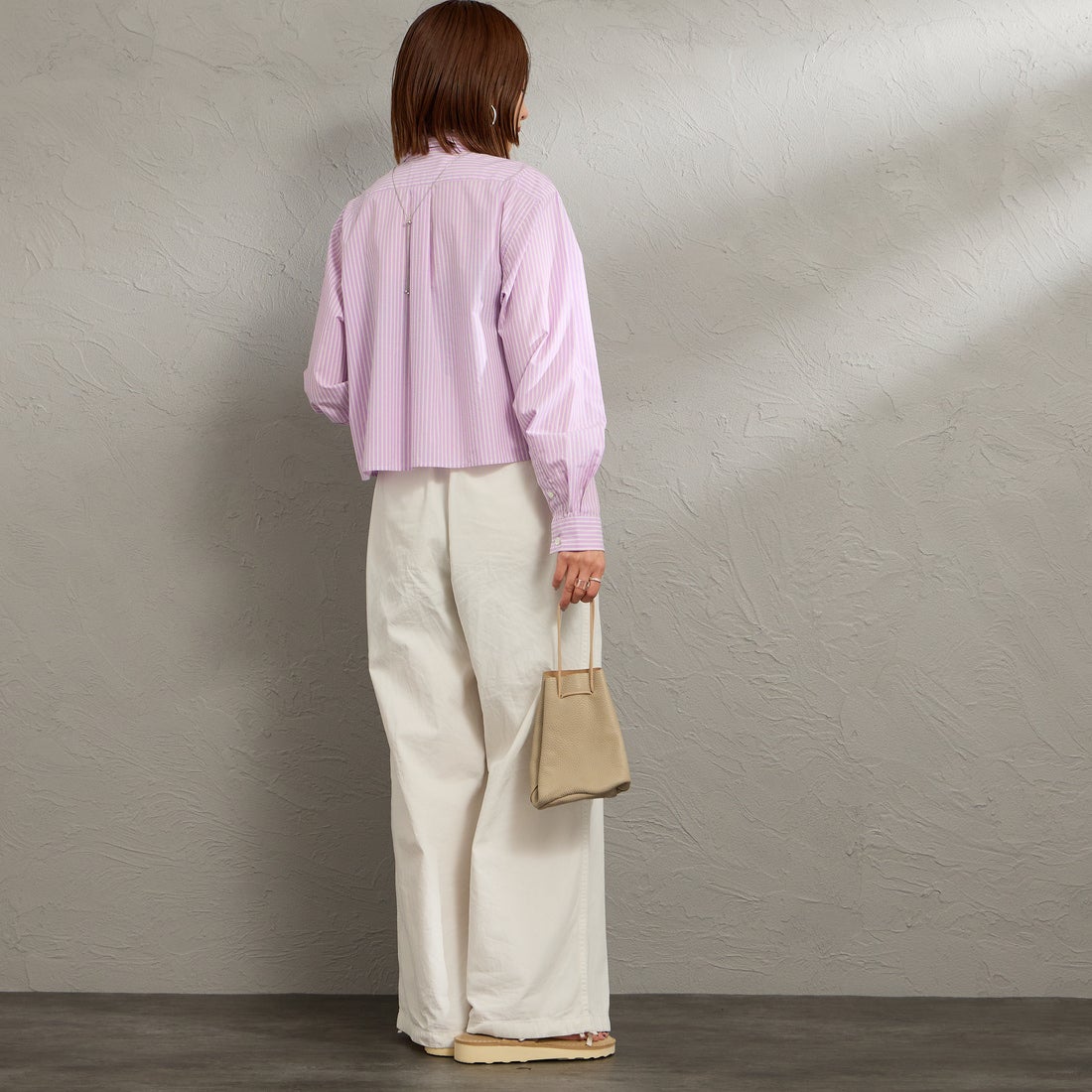 Gymphlex [ジムフレックス] ショートボタンダウンシャツ [GY-B0203TRR] PPL/YEL ST &&モデル身長：159cm 着用サイズ：12&&