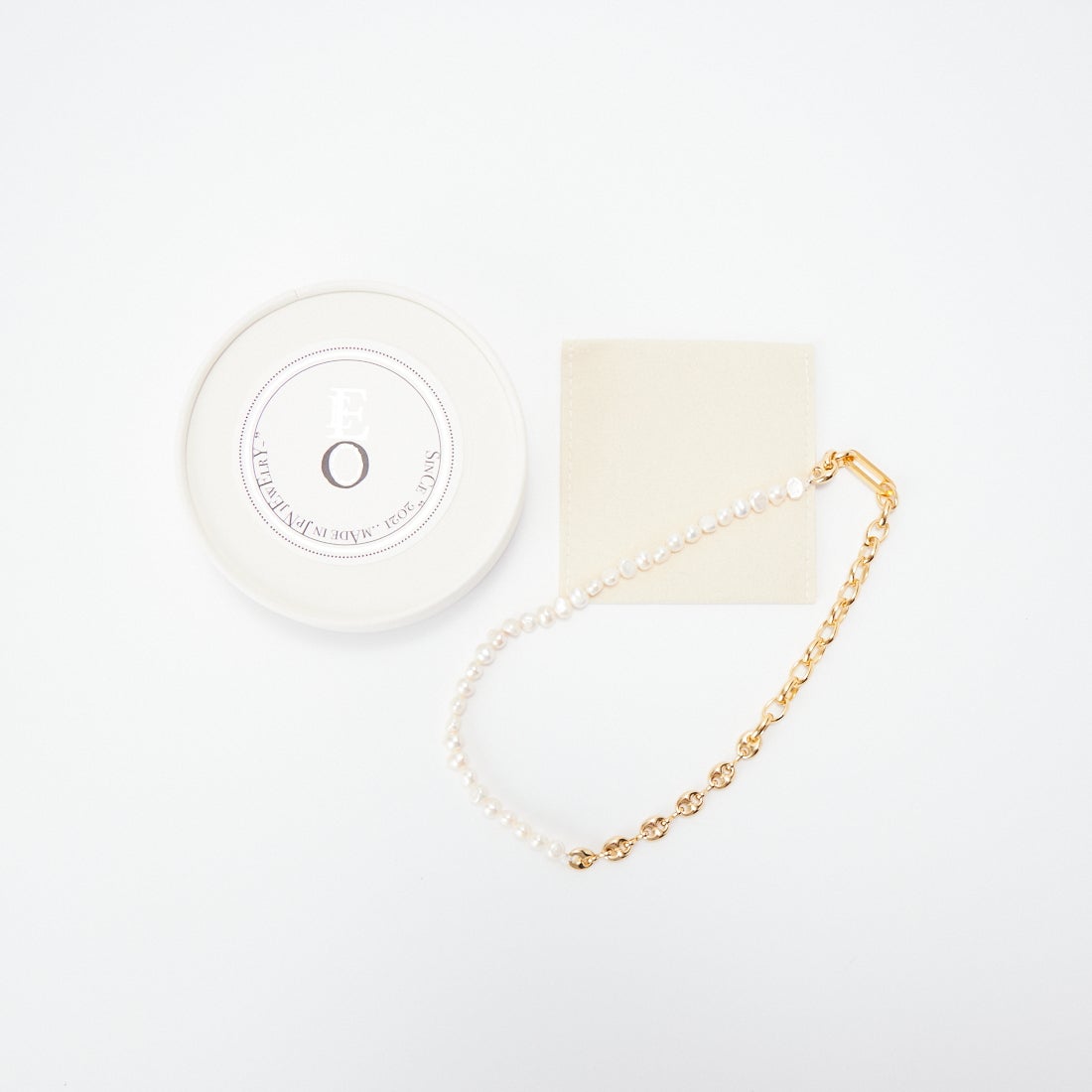 EO [イオ] ミックスチェーン&パールネックレス [EO26SS-09] PEARL/GOLD
