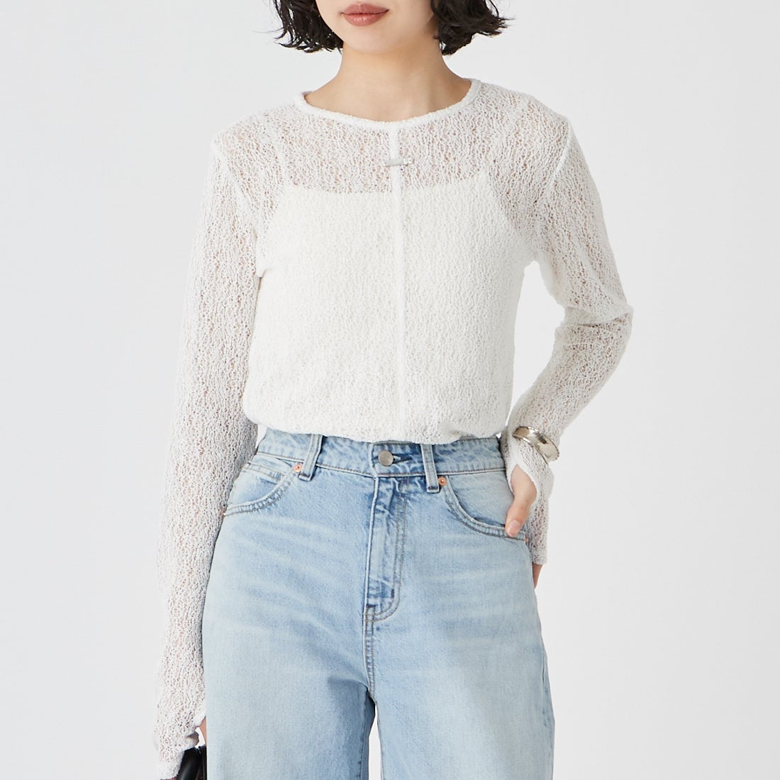 ﾎﾜｲﾄ&&モデル身長：162cm 着用サイズ：F&&