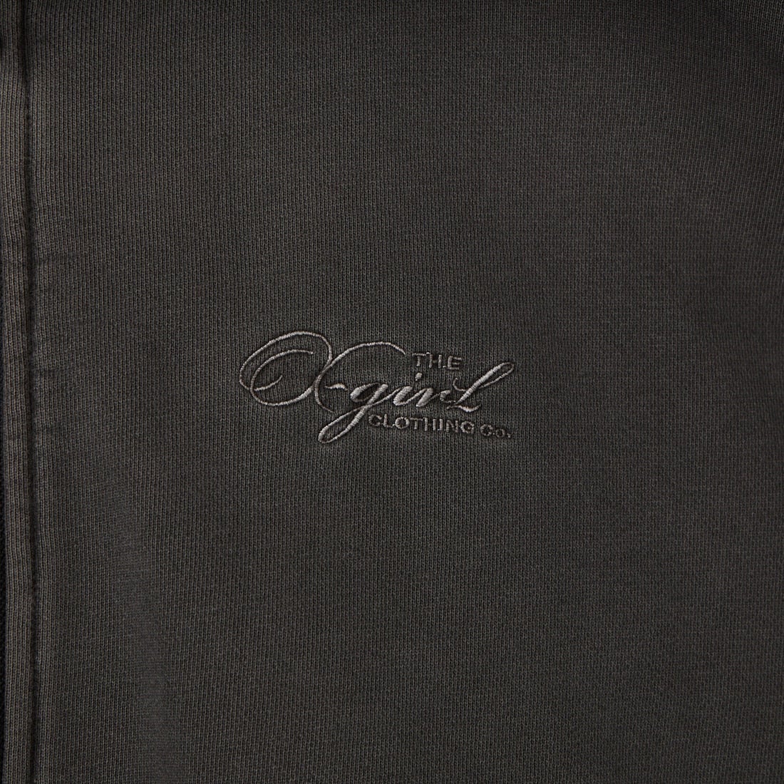 X-girl [エックスガール] ピグメントダイ フェイス&ロゴスクエアパッチ ジップアップフーディ [105261012014] BLACK