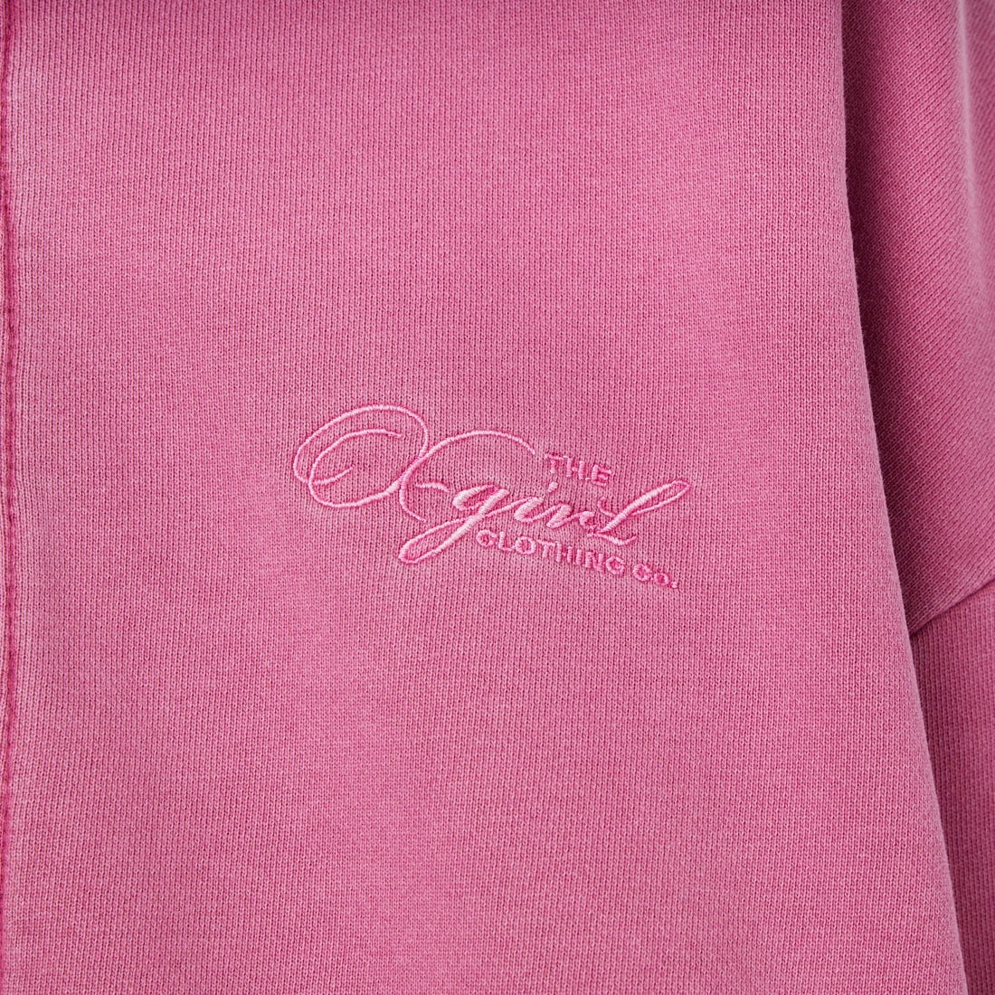 X-girl [エックスガール] ピグメントダイ フェイス&ロゴスクエアパッチ ジップアップフーディ [105261012014] PINK