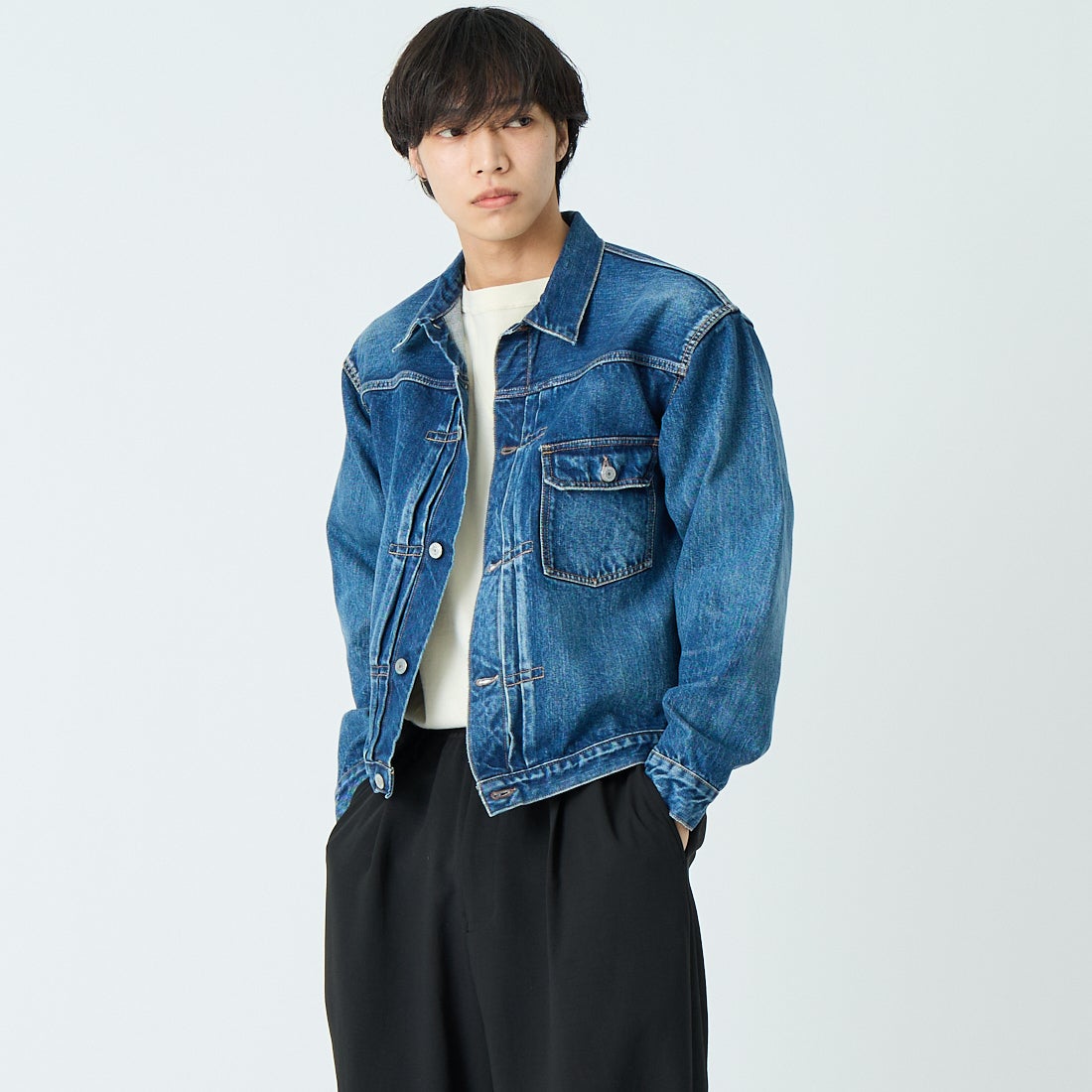 MID DK.BLU&&モデル身長：179cm 着用サイズ：42&&