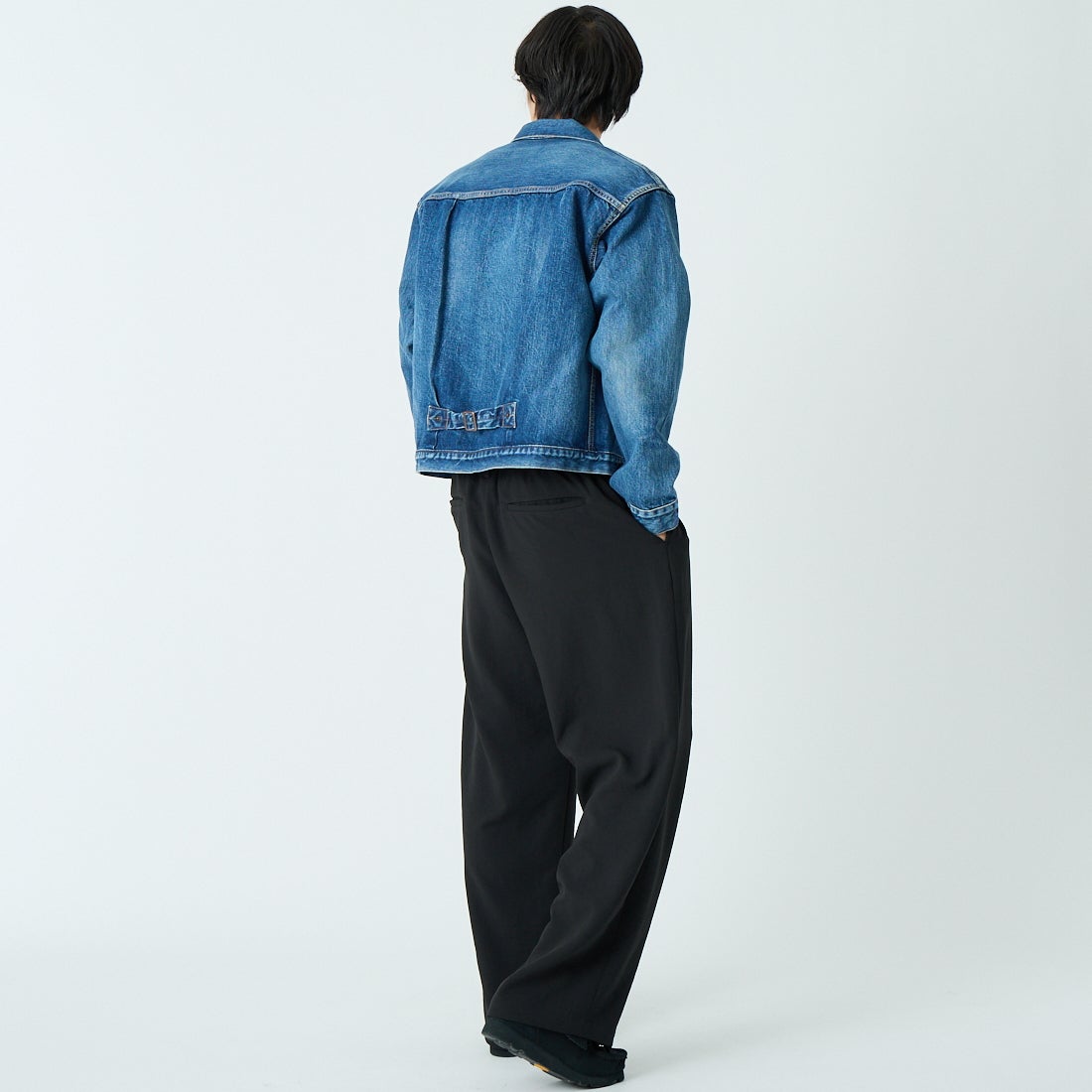 CIOTA [シオタ] シングルポケットデニムジャケット [JKLM-301-NIMDBL-D] MID DK.BLU &&モデル身長：179cm 着用サイズ：42&&