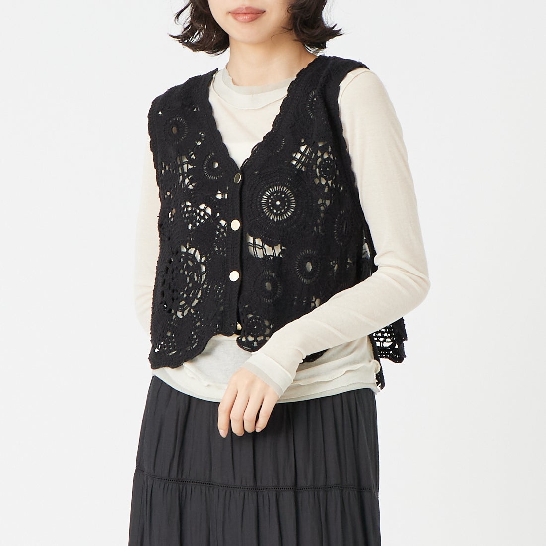 19 BLACK&&モデル身長：162cm 着用サイズ：F&&