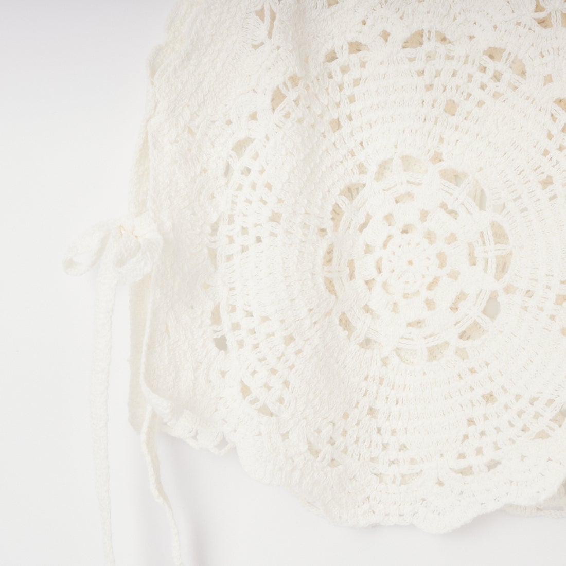 TORRAZZO DONNA [トラッゾドンナ] サイドリボンクロシェ編みベスト [6265-563] 05 WHITE