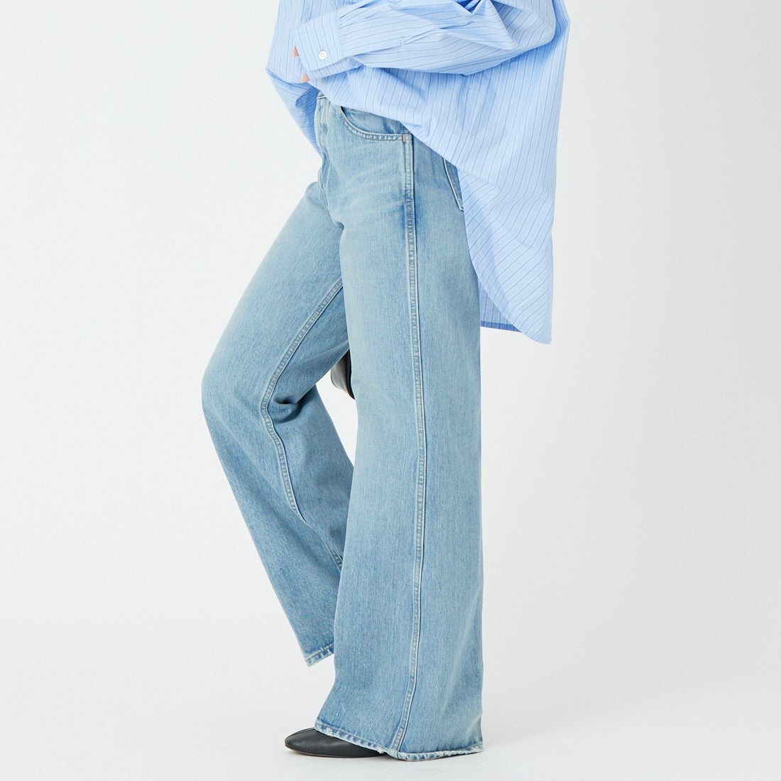 THE SHINZONE [ザ シンゾーン] パリジェンヌ デニムパンツ TYPE-2 [26SMSPA09] 83 BLUE &&モデル身長：162cm 着用サイズ：34&&