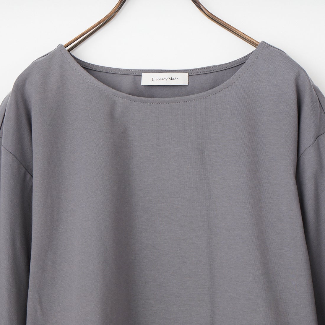 Jf Ready Made [ジェイエフレディメイド] 袖レース切替シルケットTシャツ [3211104] 802 ﾁｬｺｰﾙ