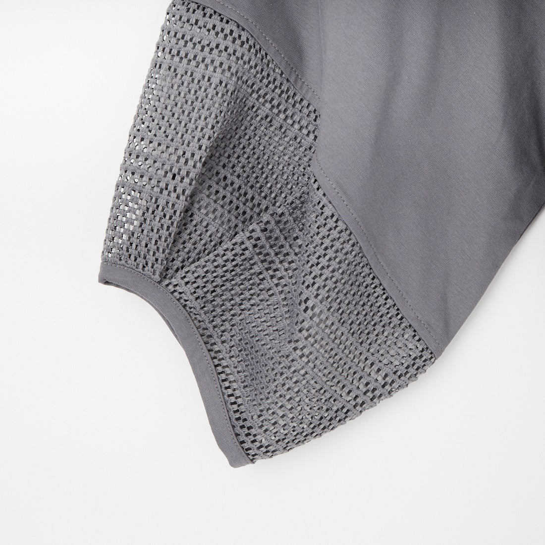 Jf Ready Made [ジェイエフレディメイド] 袖レース切替シルケットTシャツ [3211104] 802 ﾁｬｺｰﾙ