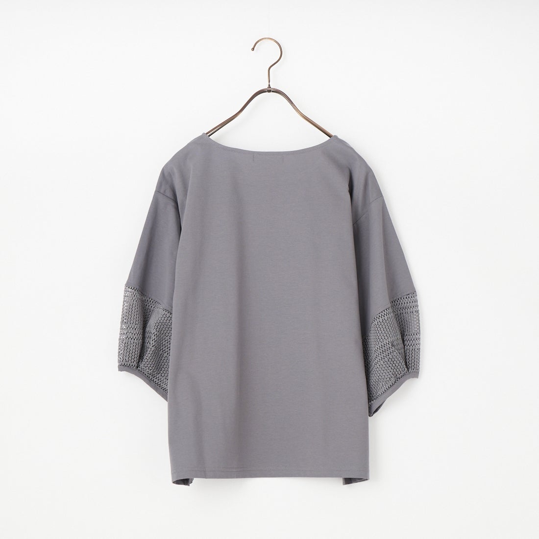 Jf Ready Made [ジェイエフレディメイド] 袖レース切替シルケットTシャツ [3211104] 802 ﾁｬｺｰﾙ