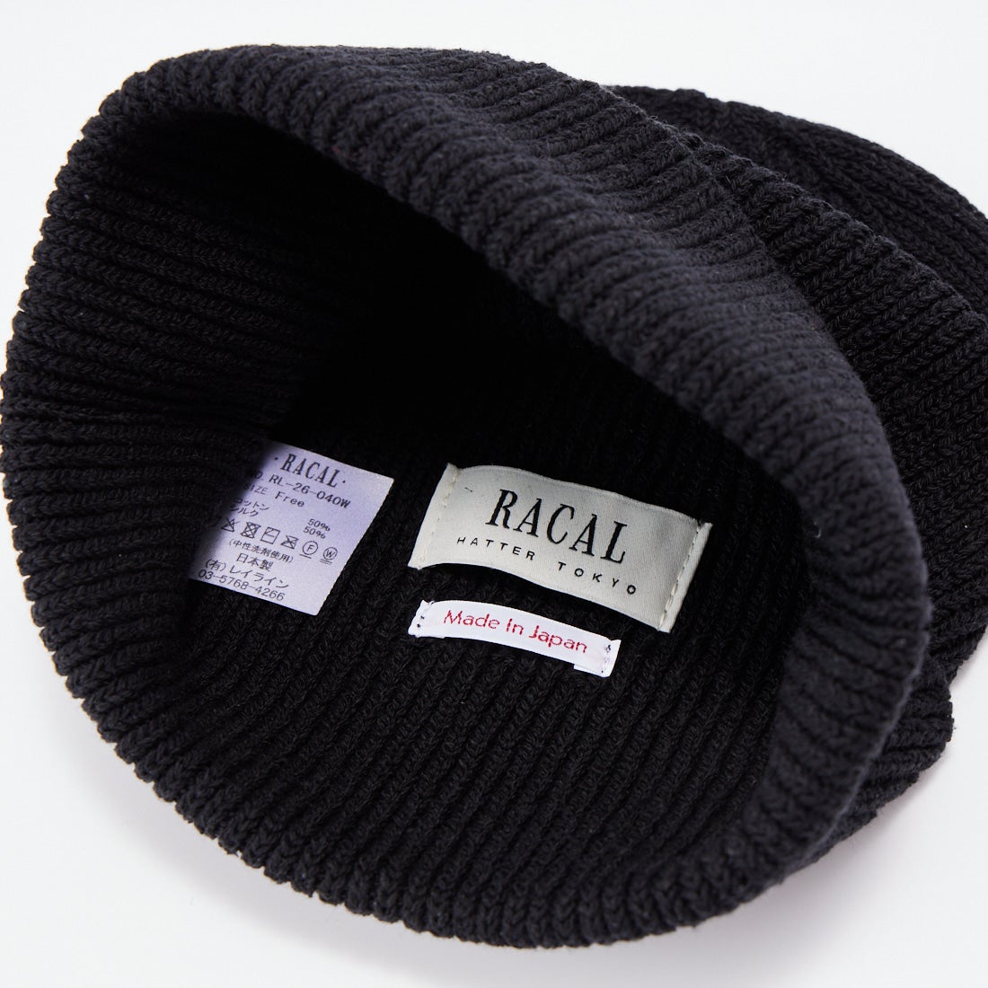 RACAL [ラカル] コットンシルクビーニー [RL-26-040W] BLACK
