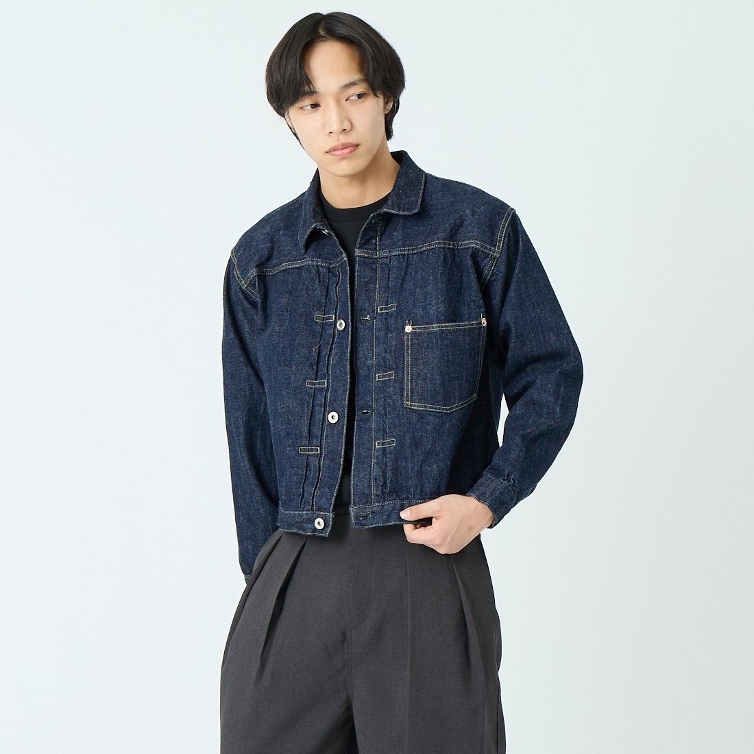 ONE WASH&&モデル身長：179cm 着用サイズ：M&&