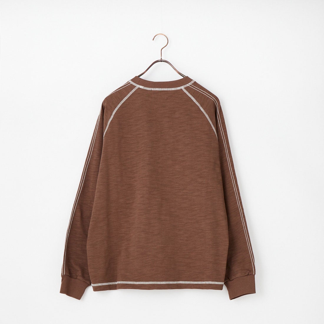 SLICK [スリック] スラブ天竺配色ステッチクルーネックプルオーバー [5130219] 500 BROWN