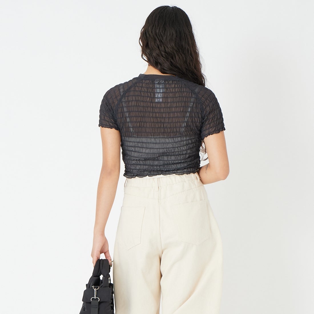 adidas Originals [アディダス オリジナルス] スモックド カリTシャツ [TW526] KD0300 &&モデル身長：162cm 着用サイズ：L&&