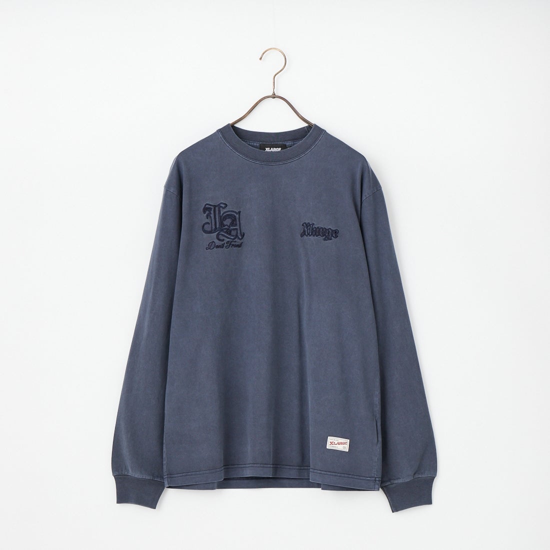 XLARGE [エクストララージ] オールドイングリッシュ パッチロングスリーブTシャツ  [101261011001] NAVY