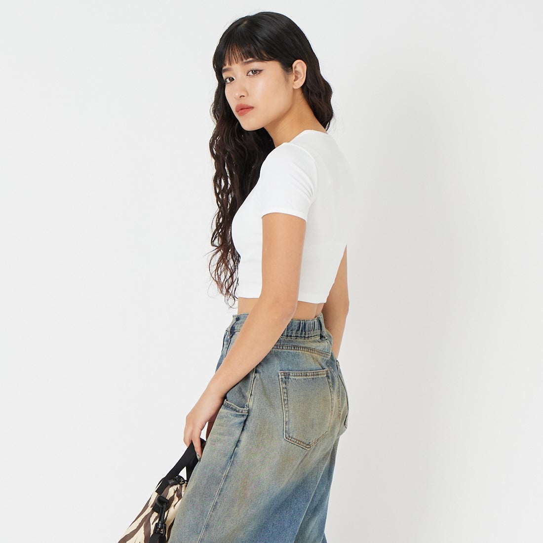 adidas Originals [アディダス オリジナルス] エッセンシャルズ リブ Tシャツ [JTN56] JC9026 &&モデル身長：162cm 着用サイズ：M&&