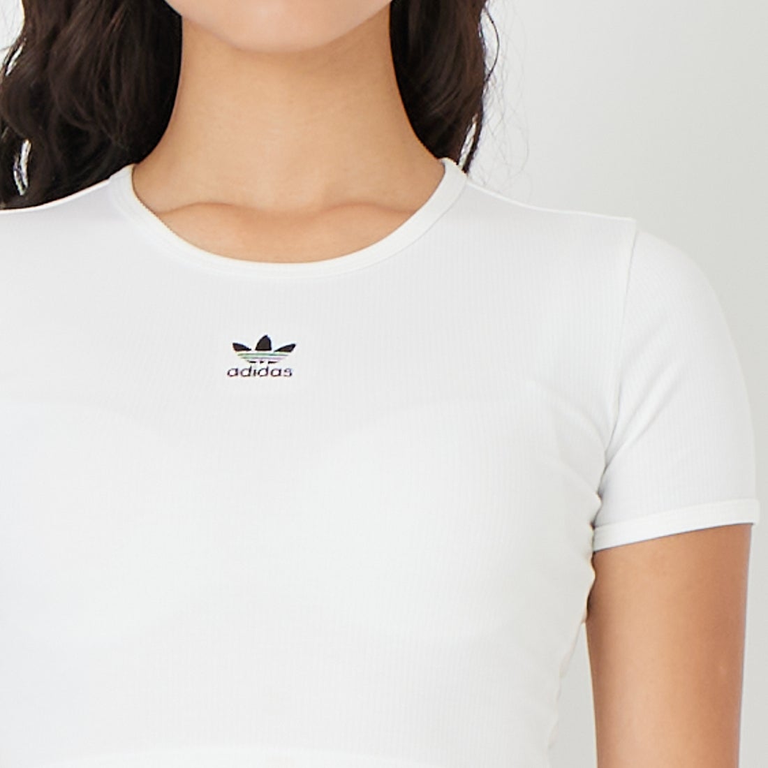 adidas Originals [アディダス オリジナルス] エッセンシャルズ リブ Tシャツ [JTN56] JC9026 &&モデル身長：162cm 着用サイズ：M&&