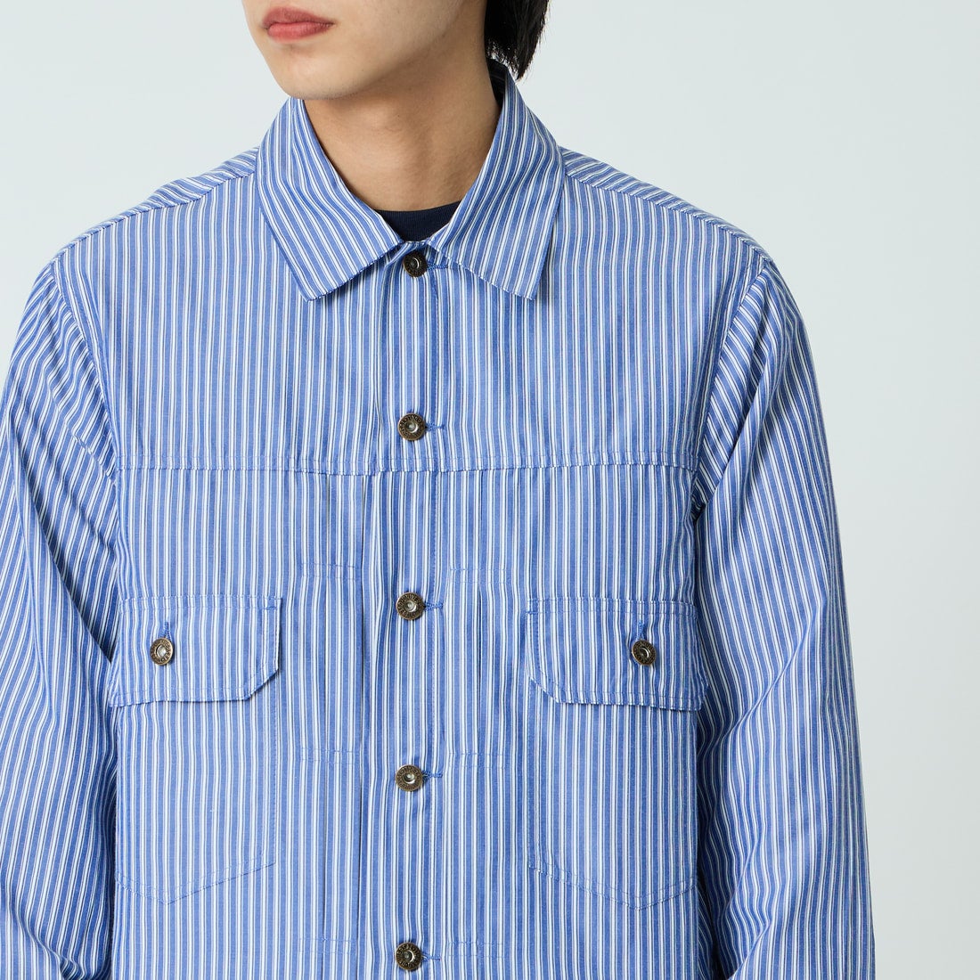 UNIVERSAL OVERALL [ユニバーサルオーバーオール] 別注 シャツトラッカージャケット [U2613401IN-JF] BLUE STRIP