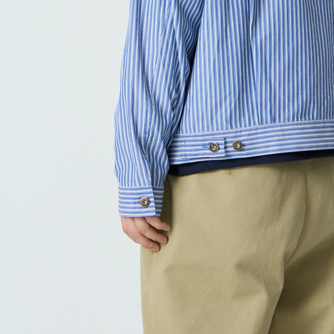 UNIVERSAL OVERALL [ユニバーサルオーバーオール] 別注 シャツトラッカージャケット [U2613401IN-JF] BLUE STRIP