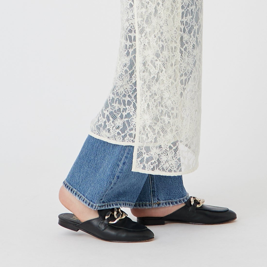 Elisa Novelli [エリサノヴェリ] レースラップスカート [JH-985] WHITE &&モデル身長：162cm 着用サイズ：F&&