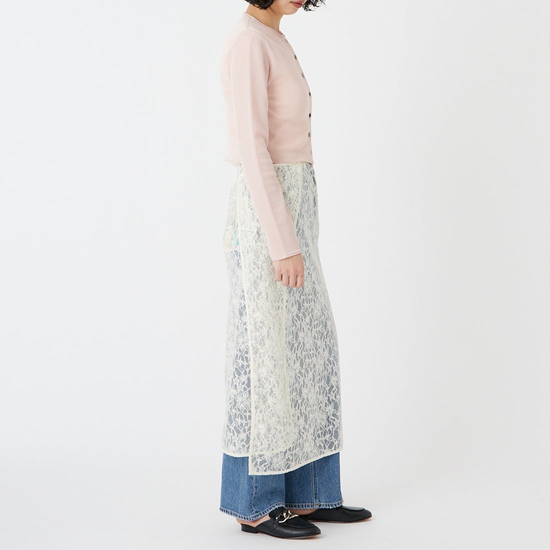 Elisa Novelli [エリサノヴェリ] レースラップスカート [JH-985] WHITE &&モデル身長：162cm 着用サイズ：F&&