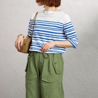 WHITE/BLUE&&モデル身長：158cm 着用サイズ：2&&