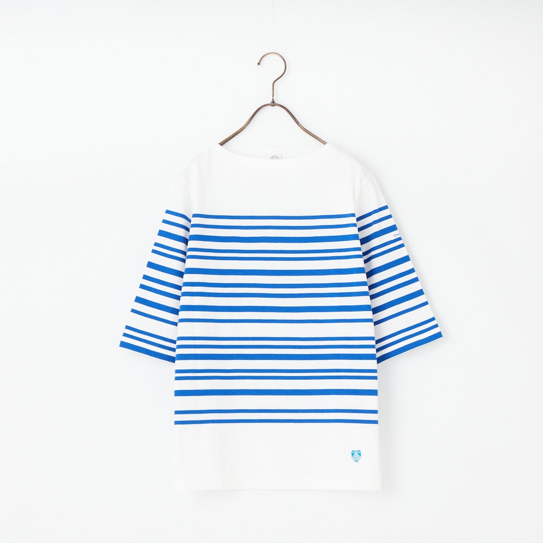 ORCIVAL [オーシバル] ボートネック5分袖プルオーバー [OR-C0136LOB] WHITE/BLUE