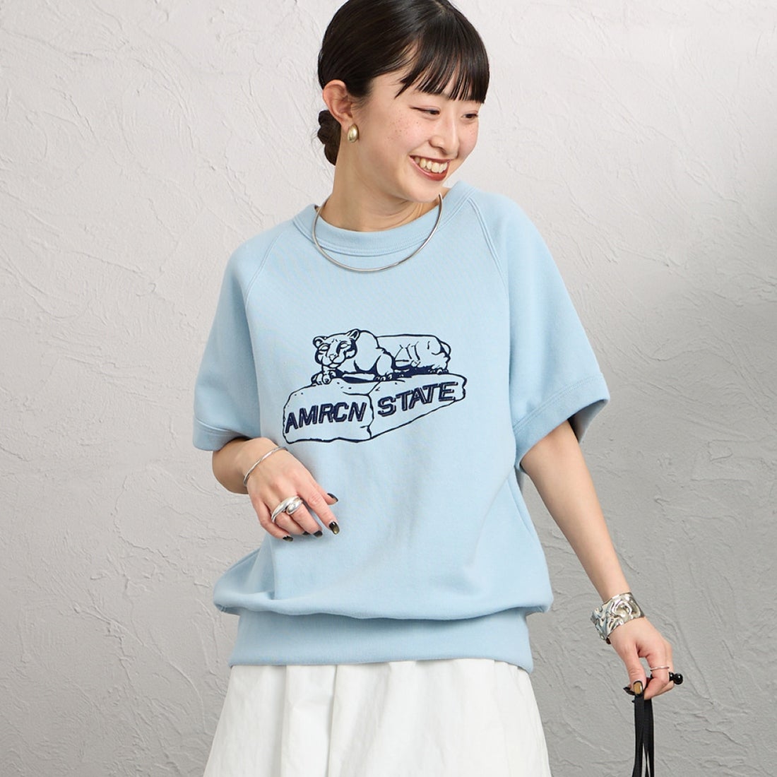 LTﾌﾞﾙｰ&&モデル身長：150cm 着用サイズ：ONE SIZE&&