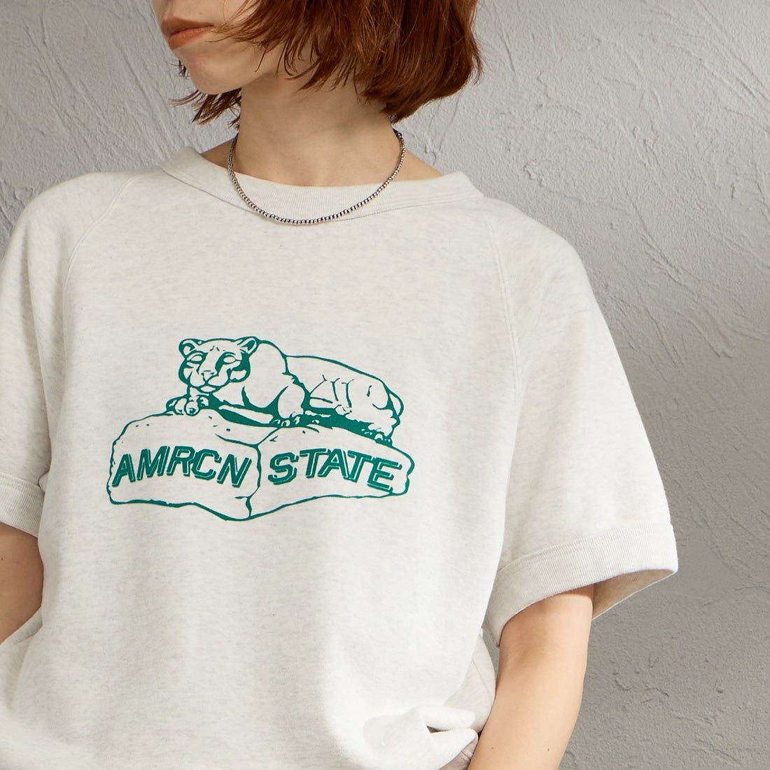 Americana [アメリカーナ] ショートスリーブラグランスウェット [BRF-800A-2] ｱｯｼｭ &&モデル身長：158cm 着用サイズ：ONE SIZE&&