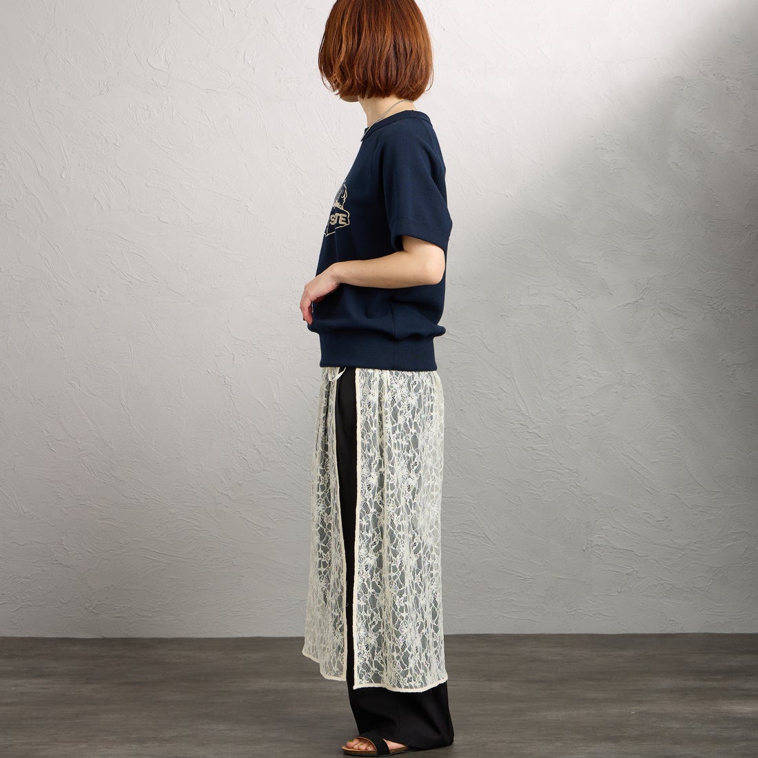 Americana [アメリカーナ] ショートスリーブラグランスウェット [BRF-800A-2] Dﾈｲﾋﾞｰ &&モデル身長：158cm 着用サイズ：ONE SIZE&&