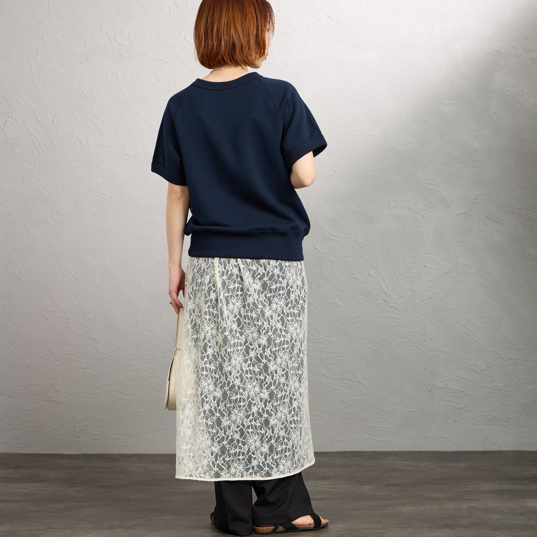 Americana [アメリカーナ] ショートスリーブラグランスウェット [BRF-800A-2] Dﾈｲﾋﾞｰ &&モデル身長：158cm 着用サイズ：ONE SIZE&&