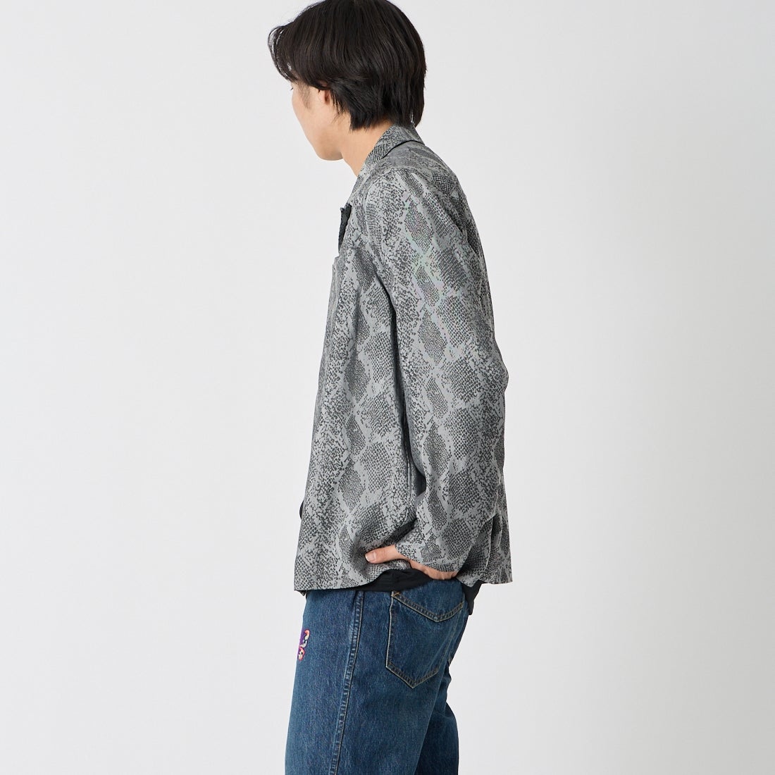 Needles [ニードルズ] カウボーイワンナップシャツ [SX263] A GREY &&モデル身長：179cm 着用サイズ：M&&